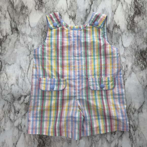 bella bliss Other - Bella Bliss Plaid Overalls Romper Size 2T Button Pockets Shortalls Classic